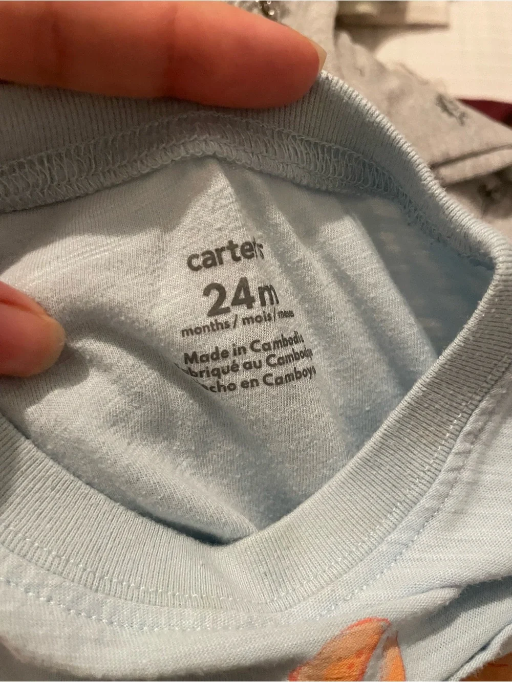 Carter's Light Blue Crab Tee & Orange Shorts Pajama Set